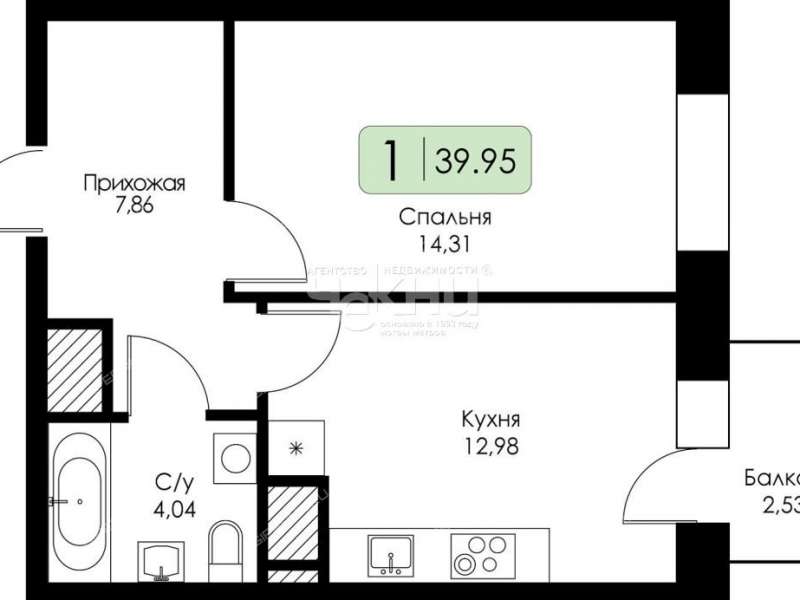 однокомнатная квартира в новостройке на Фибролитовой улице
