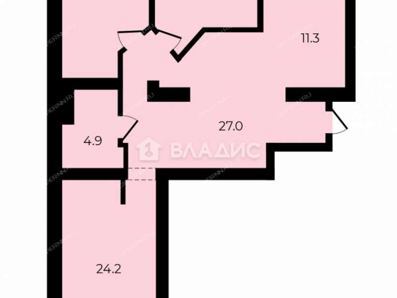 трёхкомнатная квартира на улице Невзоровых дом 85