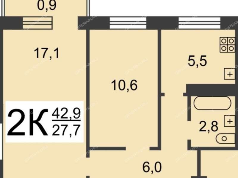 двухкомнатная квартира на улице Глеба Успенского дом 15