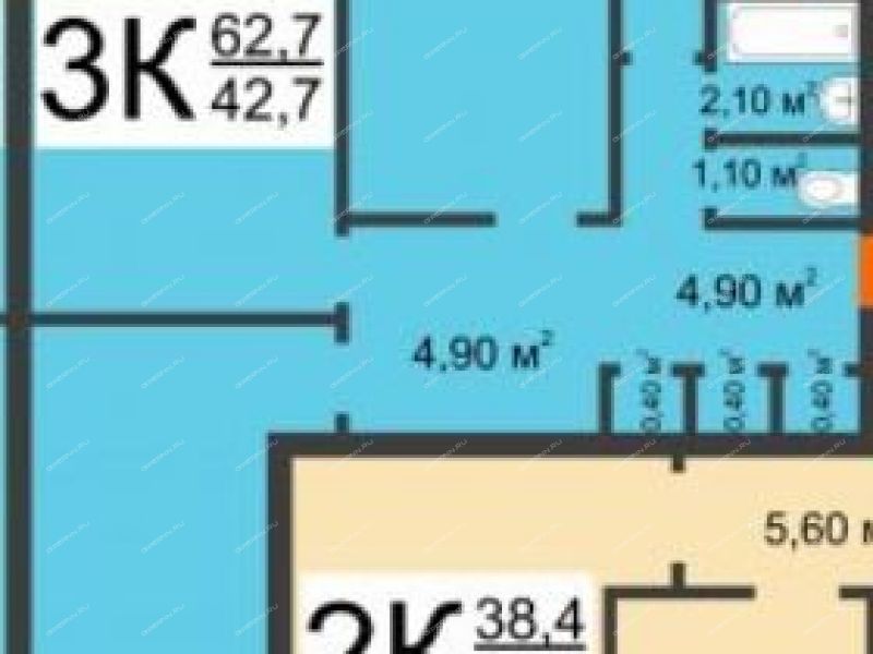 трёхкомнатная квартира на улице Галкина дом 11А город Дзержинск