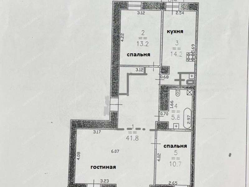 трёхкомнатная квартира на Верхне-Волжской набережной дом 6