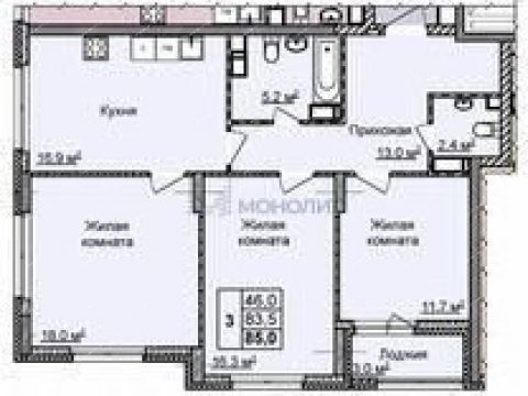 3-komnatnaya-ul-akademika-chazova-d-1 фото