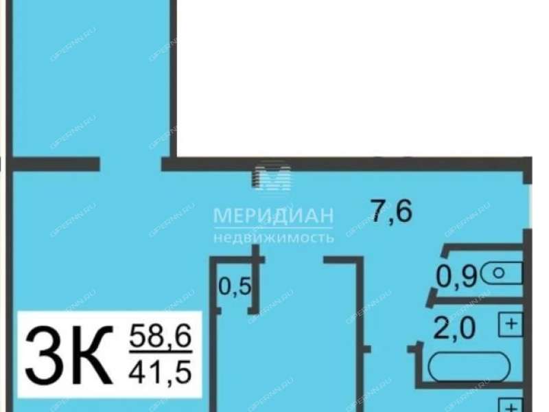трёхкомнатная квартира на улице Генкиной дом 25