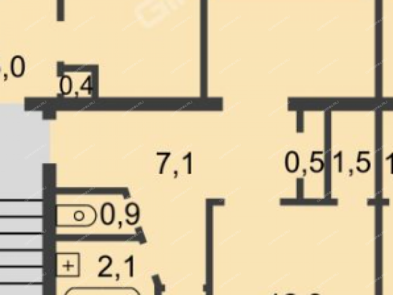 двухкомнатная квартира на улице Федосеенко дом 27
