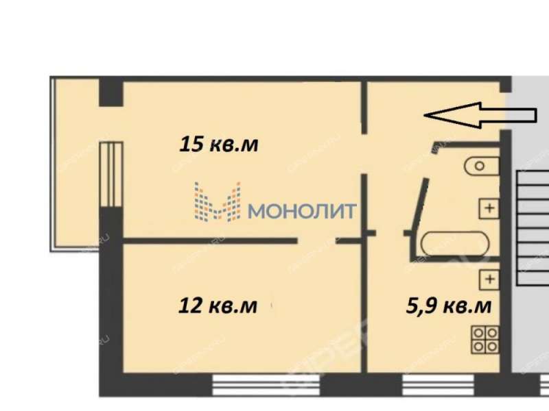 двухкомнатная квартира на улице Пушкина дом 12