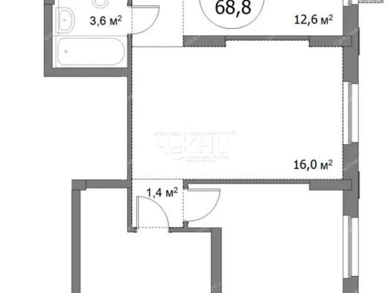 трёхкомнатная квартира на улице Сергея Акимова дом 50