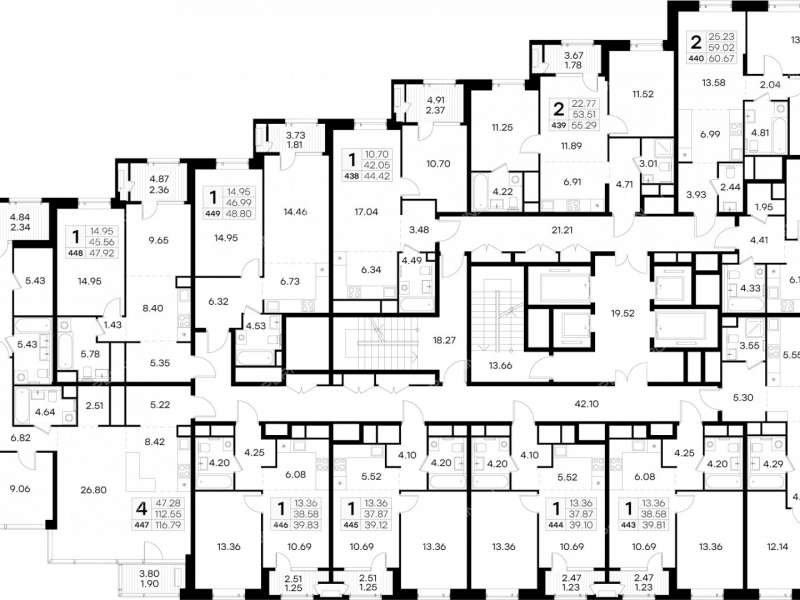 двухкомнатная квартира на  ул. Гаршина, д. 40, к1.1.5