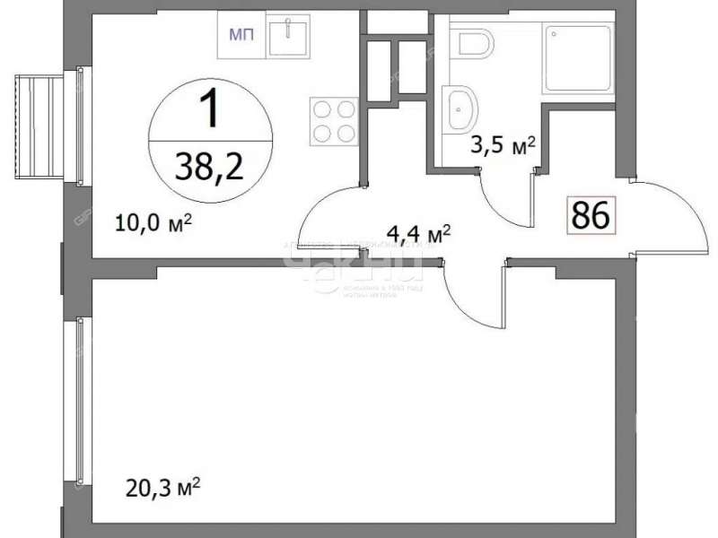 однокомнатная квартира на улице Сергея Акимова дом 50