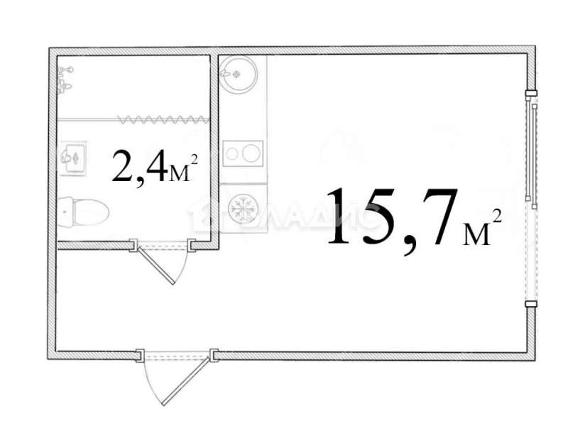 квартира-студия на Мончегорской улице дом 11А/3