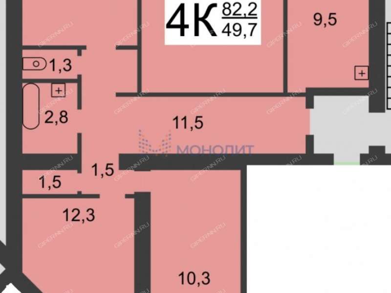 четырёхкомнатная квартира на Керченской улице дом 14А