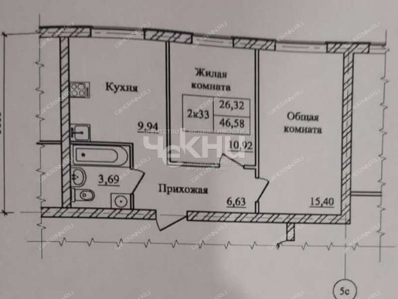 двухкомнатная квартира на Полевой улице дом 58