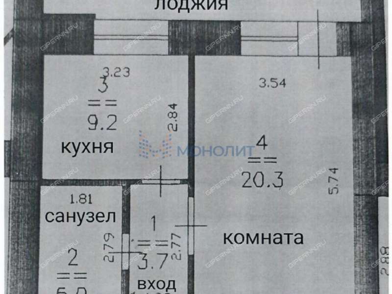 однокомнатная квартира на Казанском шоссе дом 9